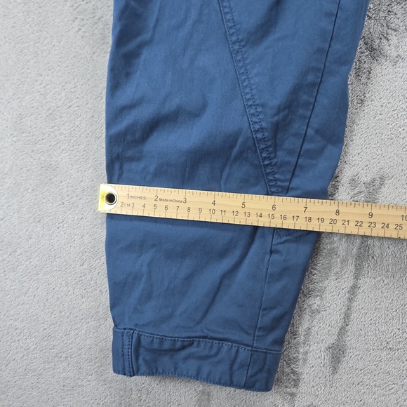 Anthropologie Size 4 Ellie Embroidered Utility Barrel Paperbag Pants Preppy Blue - Picture 4 of 8